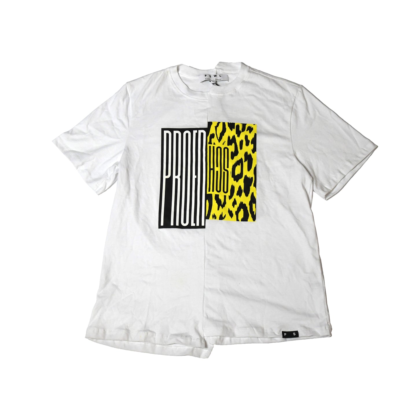 Proenza Schouler White Label Asymmetrical Logo T-Shirt White - NOBLEMARS