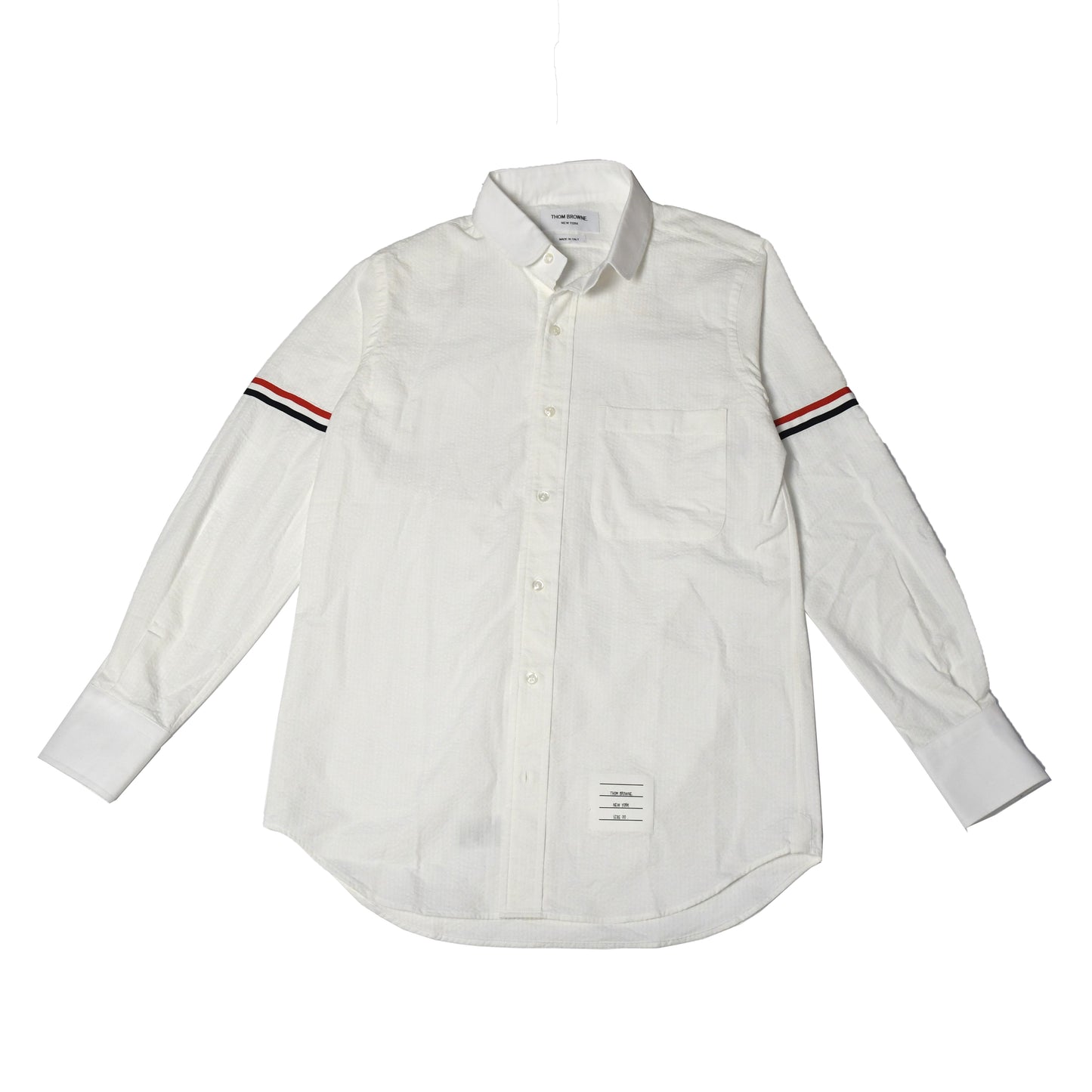 Thom Browne RWB Stripe Cotton Shirt White Red - NOBLEMARS
