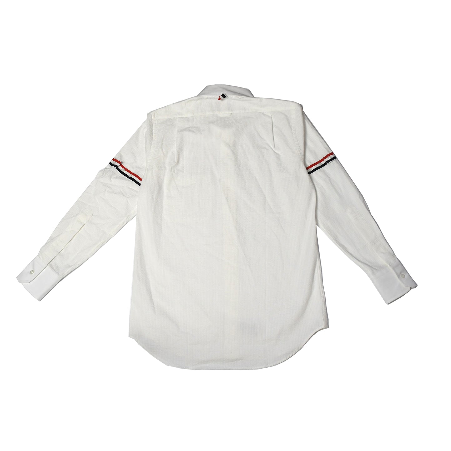 Thom Browne RWB Stripe Cotton Shirt White Red - NOBLEMARS