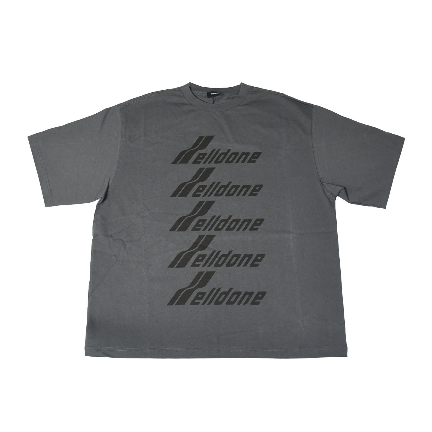 We11done Logo Print Oversized T-shirt Grey Black - NOBLEMARS