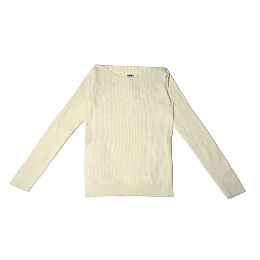 MM6 Maison Margiela Bateau Neckline Sweater Beige - NOBLEMARS