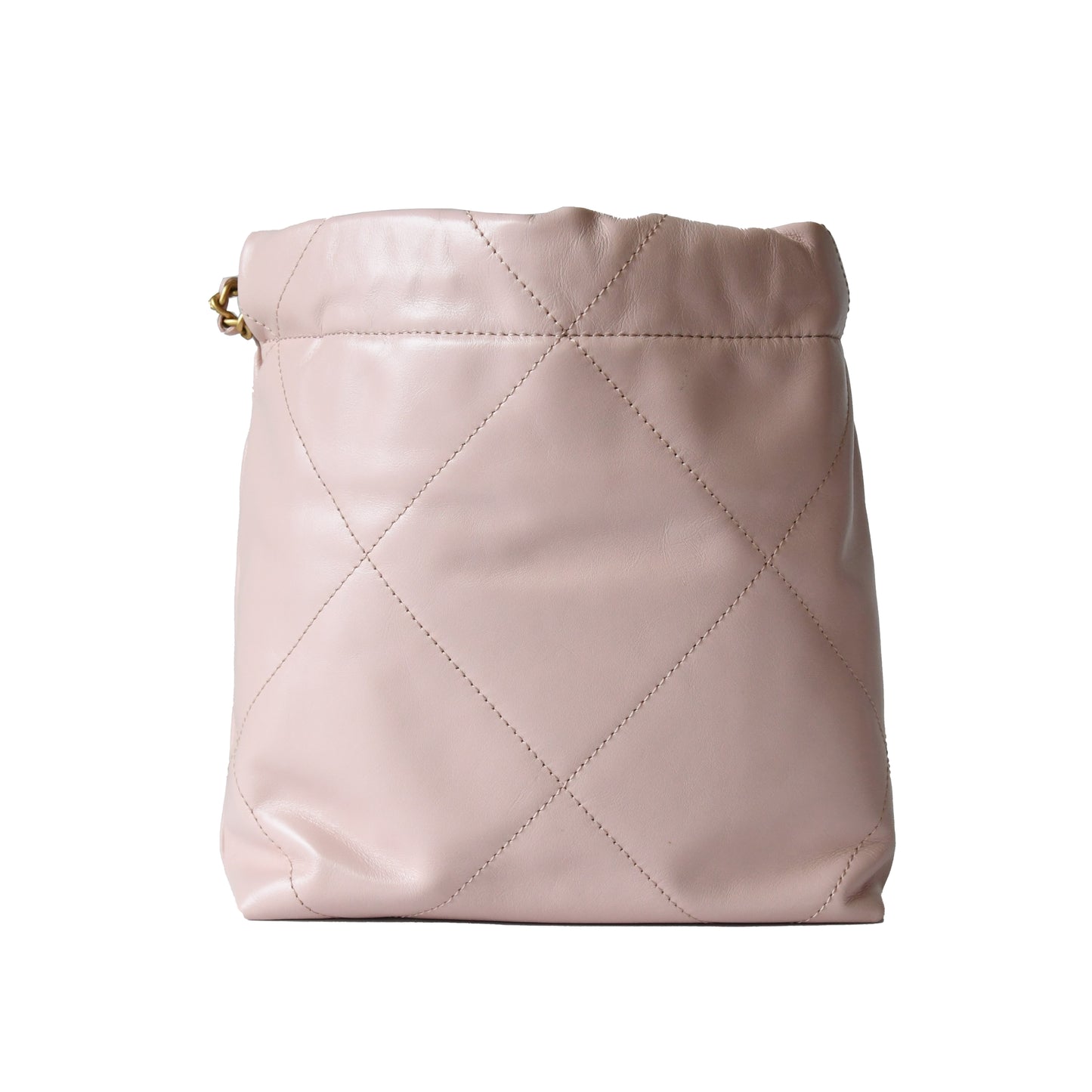 Chanel Shiny Calfskin Quilted Mini Chanel 22 Tote Bag Gold Hardware Rose - NOBLEMARS