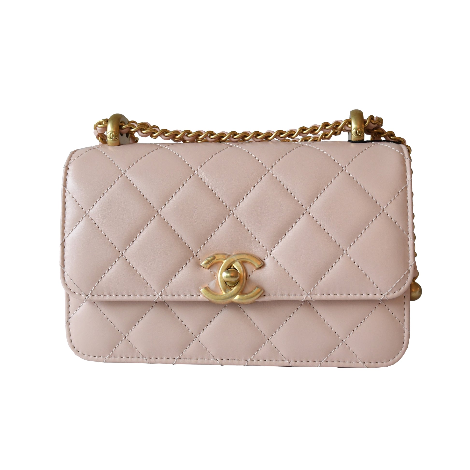 Chanel Calfskin Quilted Mini Perfect Fit Flap Gold Hardware Light Pink - NOBLEMARS