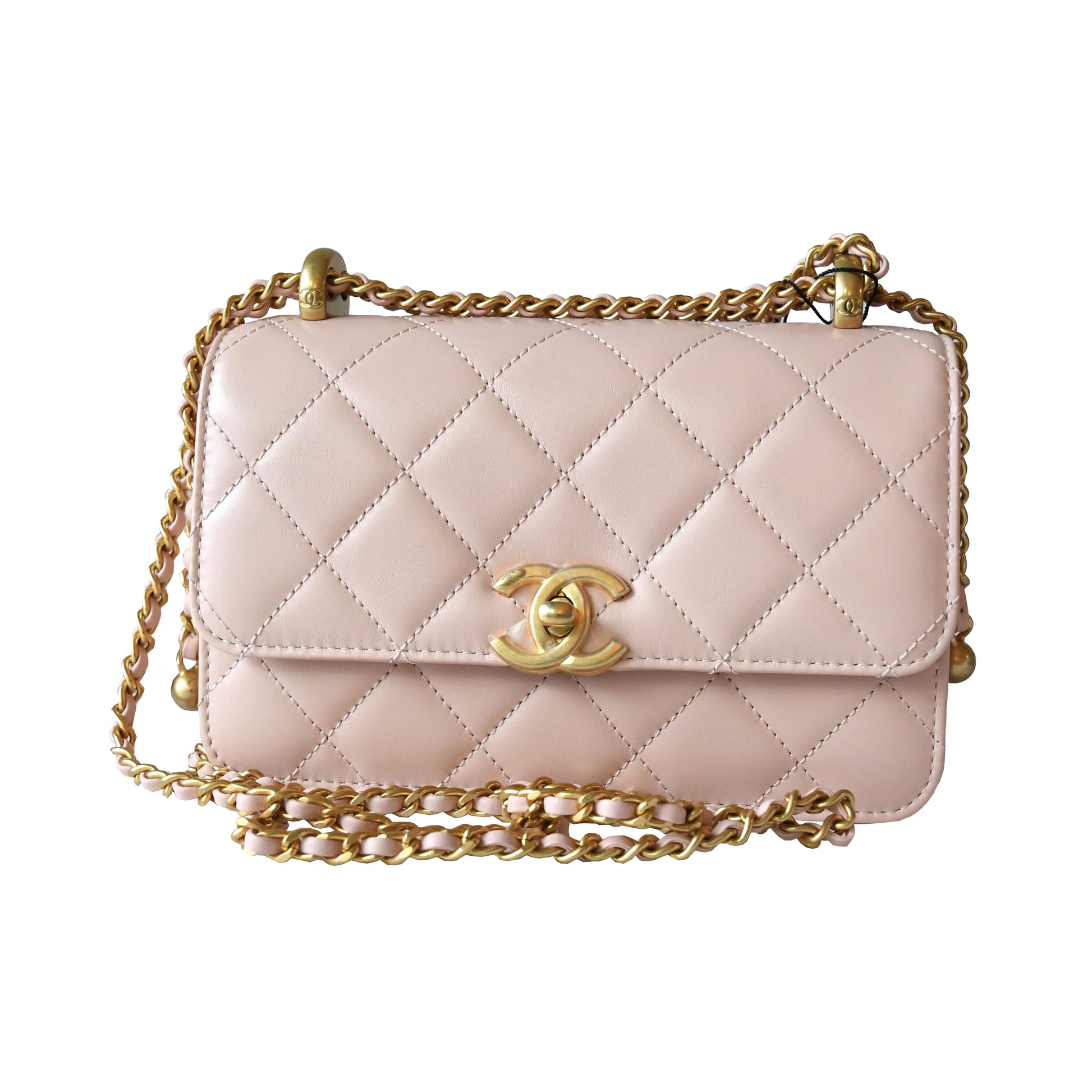 Chanel Calfskin Quilted Mini Perfect Fit Flap Gold Hardware Light Pink - NOBLEMARS