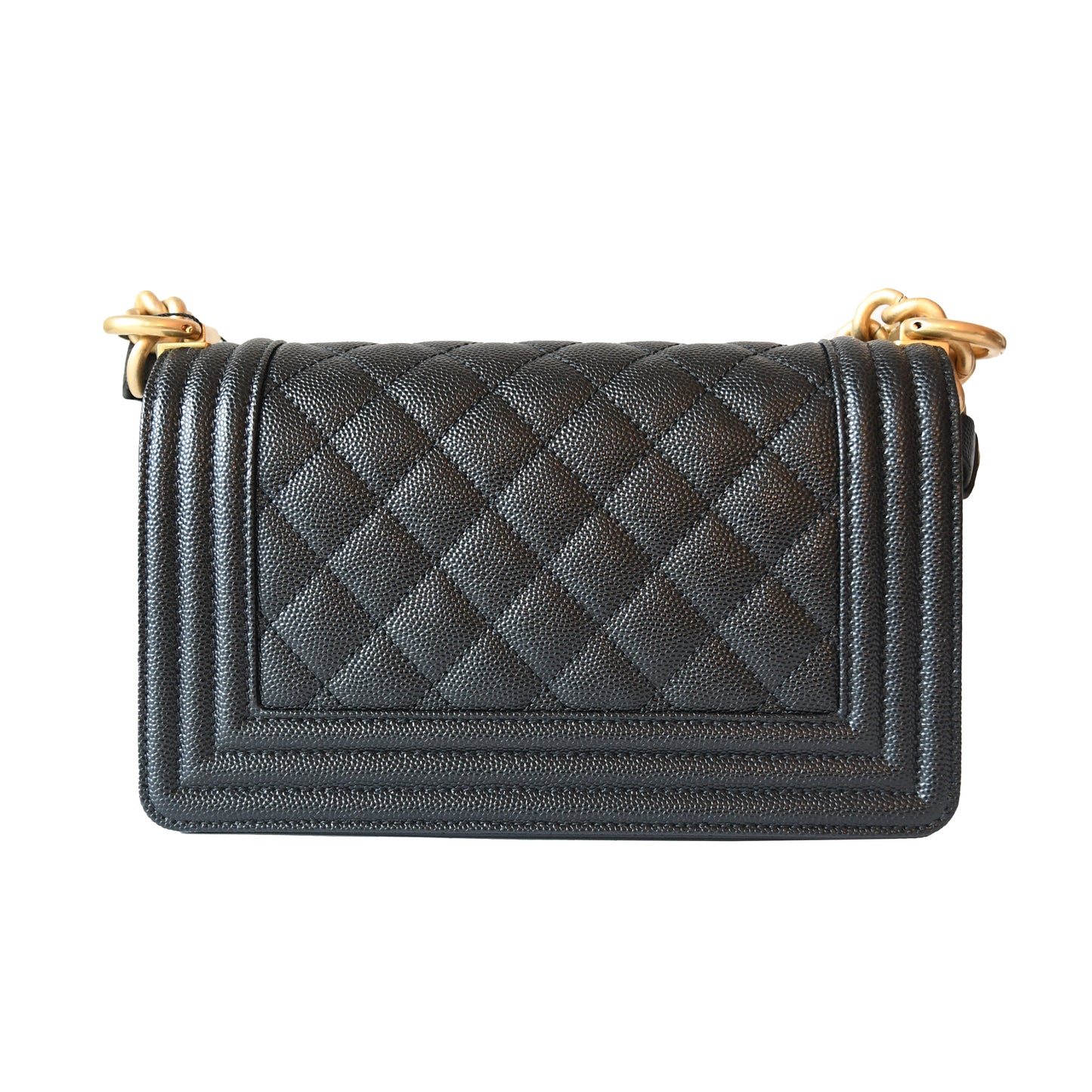 Chanel Caviar Quilted Small Boy Flap Gold Hardware Black - NOBLEMARS