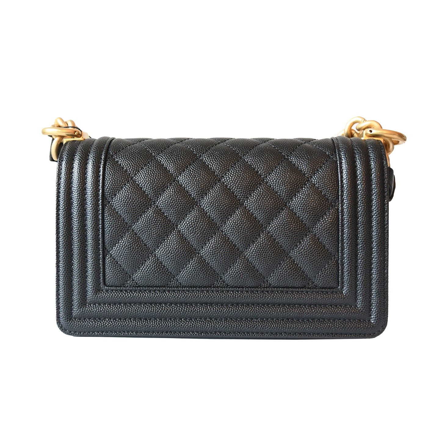 Chanel Caviar Quilted Medium Boy Flap Gold Hardware Black - NOBLEMARS