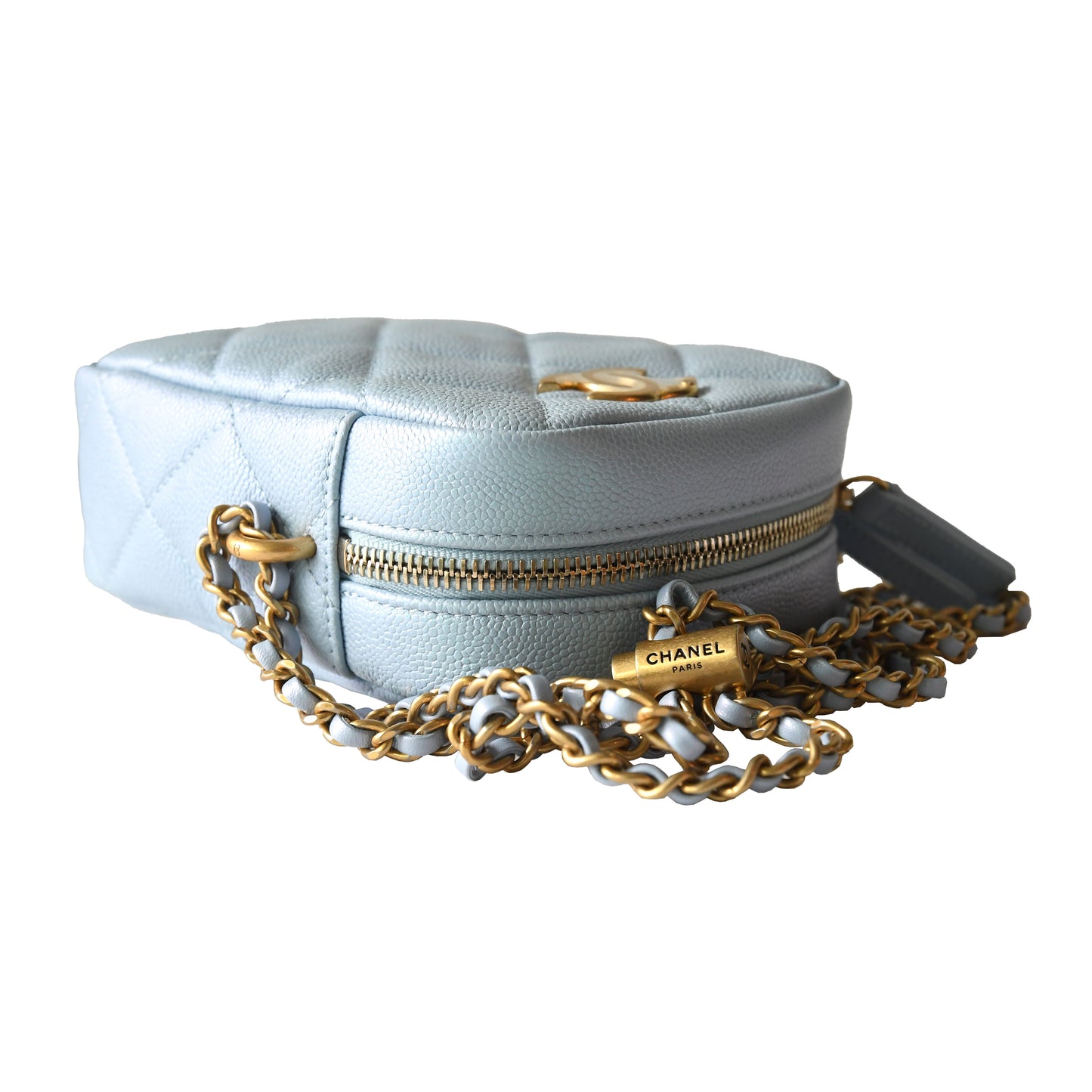 Chanel Caviar Quilted Small Vertical Vanity Bag Light Blue - NOBLEMARS