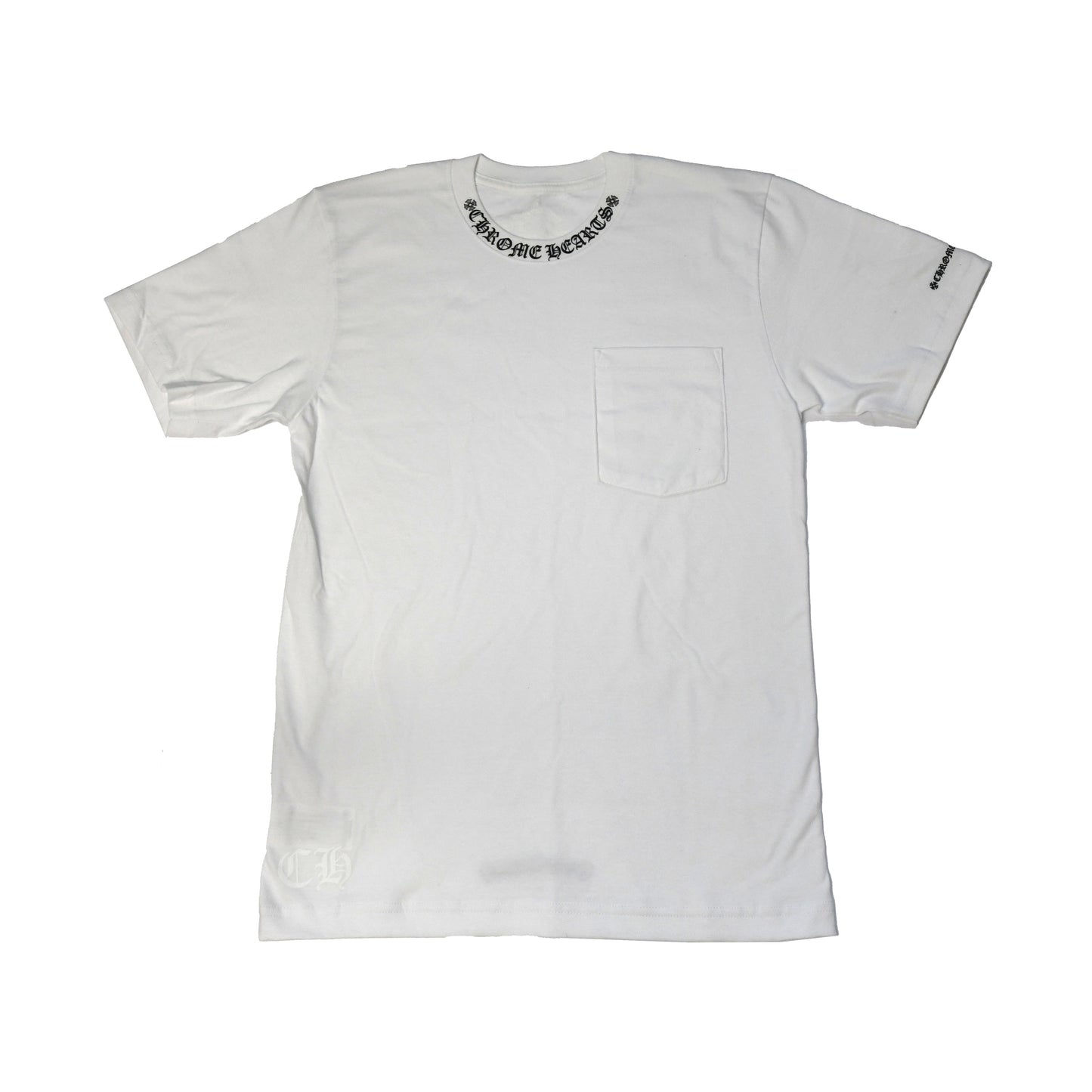 Chrome Hearts Neck Logo T-Shirt White- NOBLEMARS