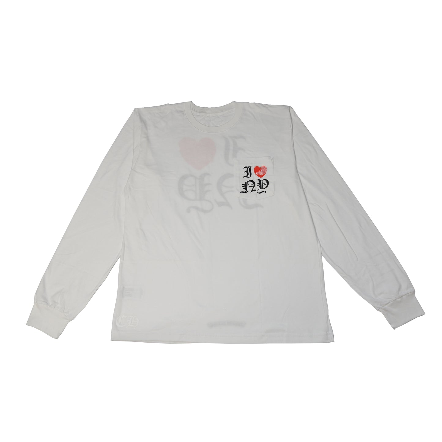 Chrome Hearts I Love New York Long Sleeve Pocket T-Shirt White- NOBLEMARS