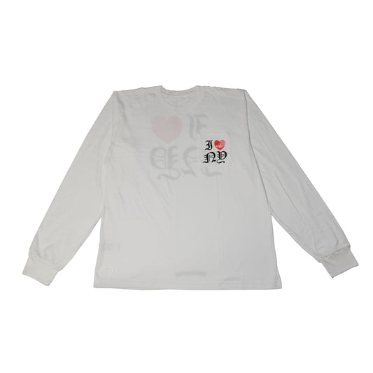 Chrome Hearts I Love New York Long Sleeve Pocket T-Shirt White- NOBLEMARS