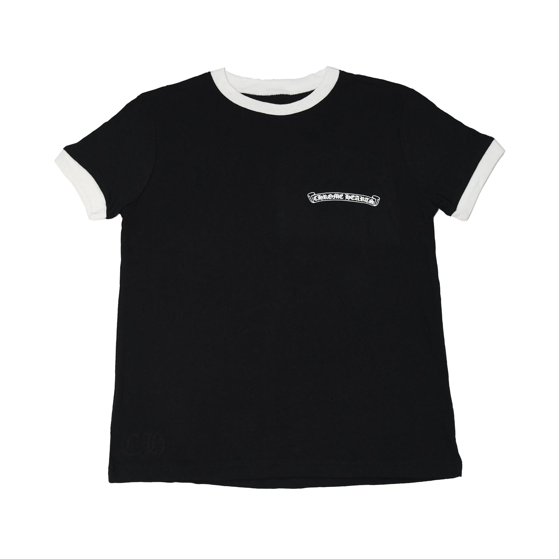 Chrome Hearts Horseshoe Logo T-Shirt Black White- NOBLEMARS