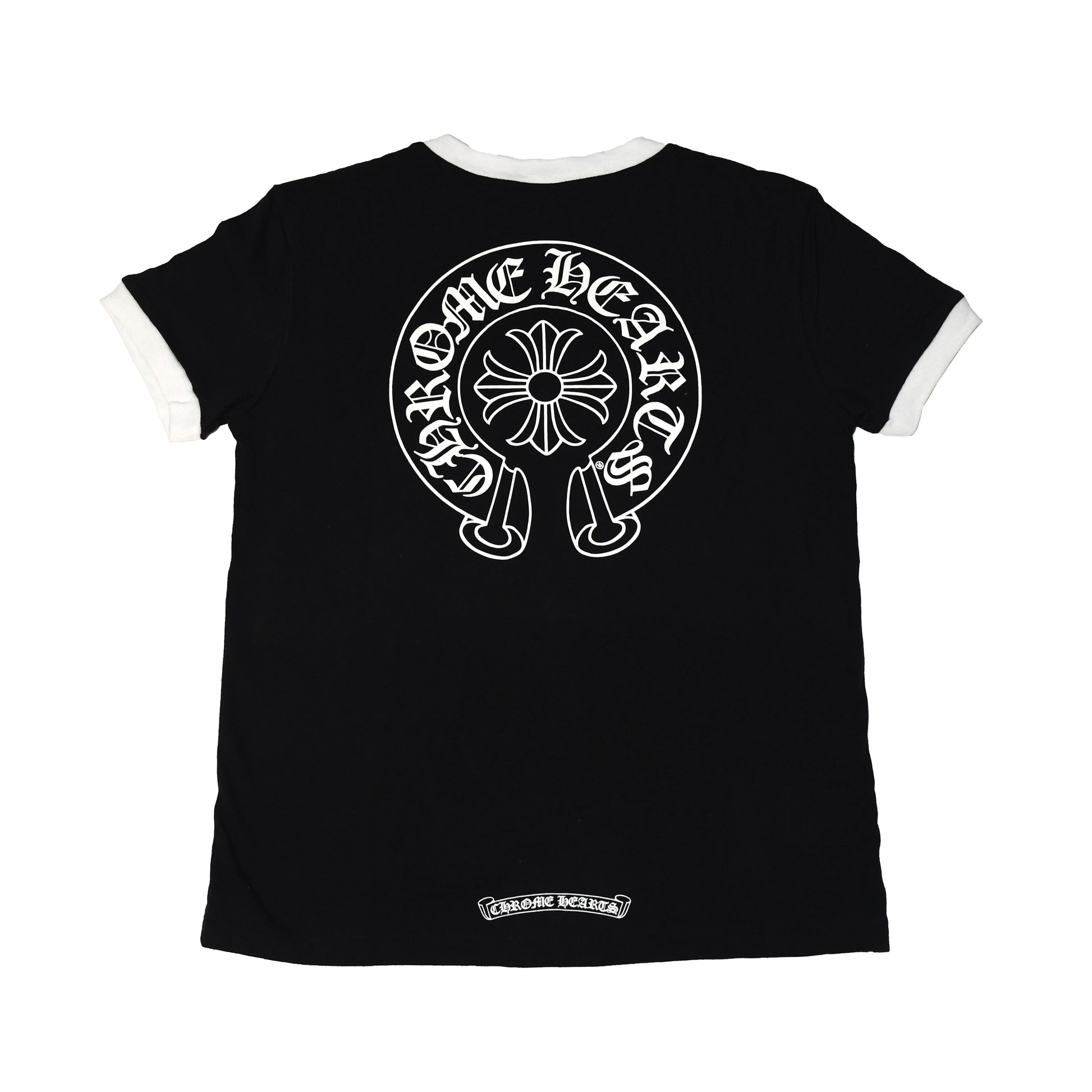 Chrome Hearts Horseshoe Logo T-Shirt Black White- NOBLEMARS