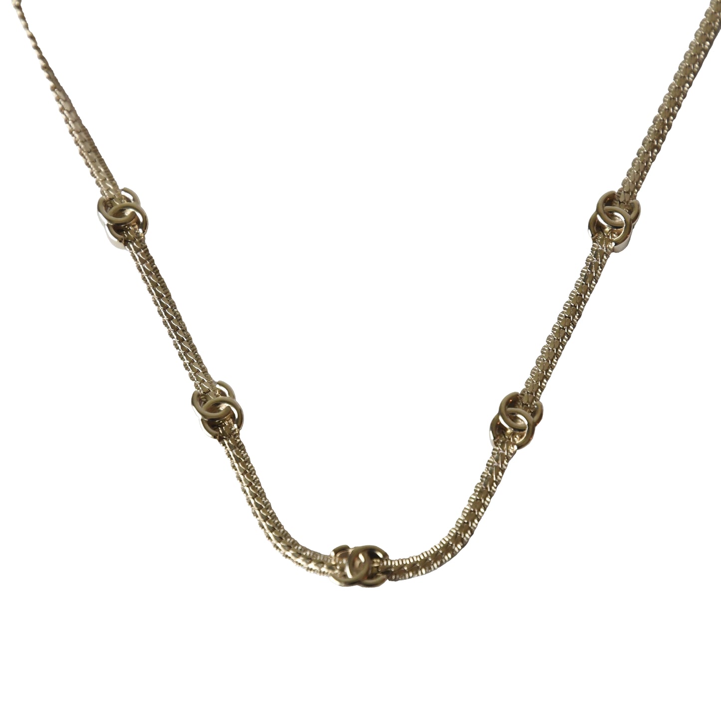 Chanel Five Metal CC Choker Necklace Gold-NOBLEMARS