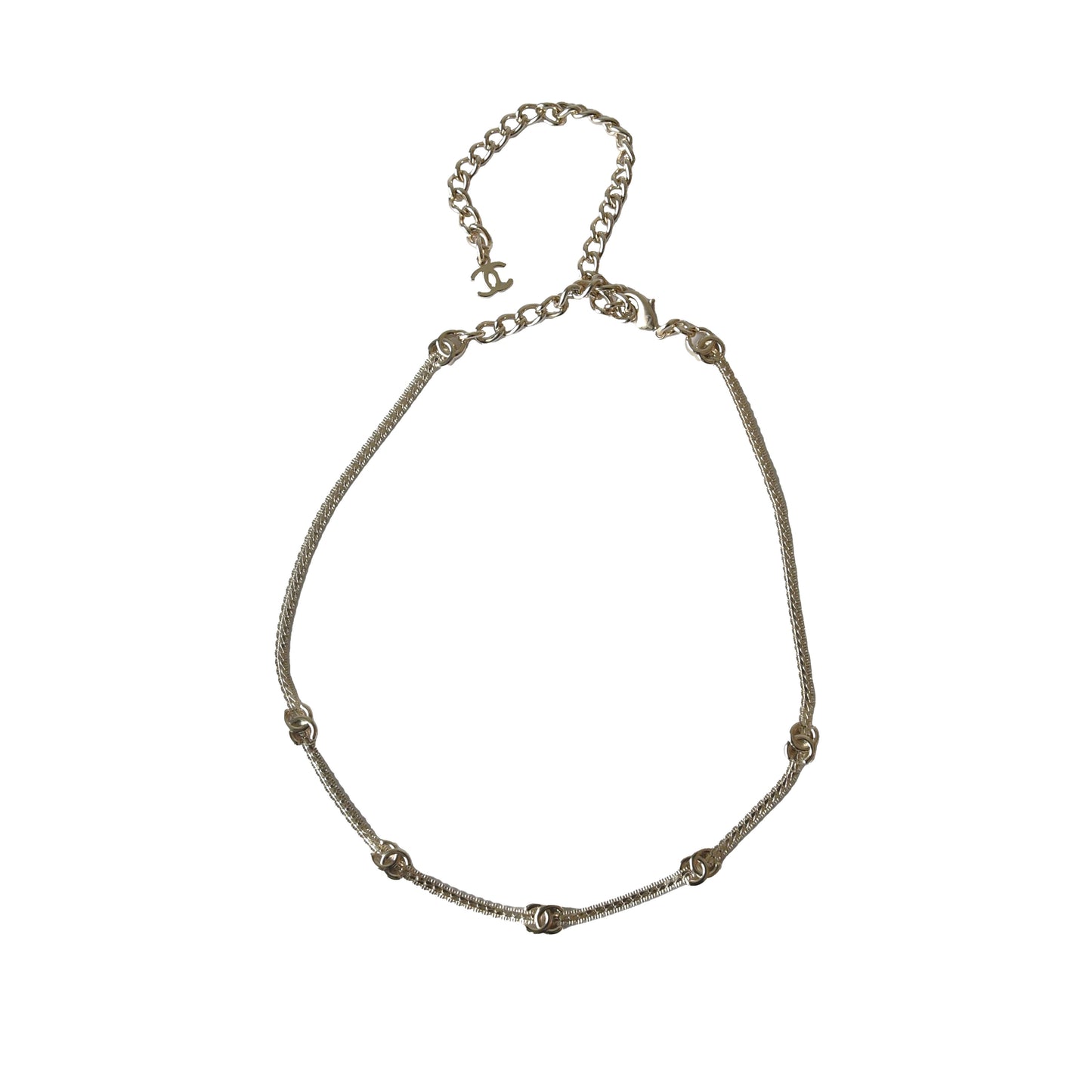 Chanel Five Metal CC Choker Necklace Gold-NOBLEMARS