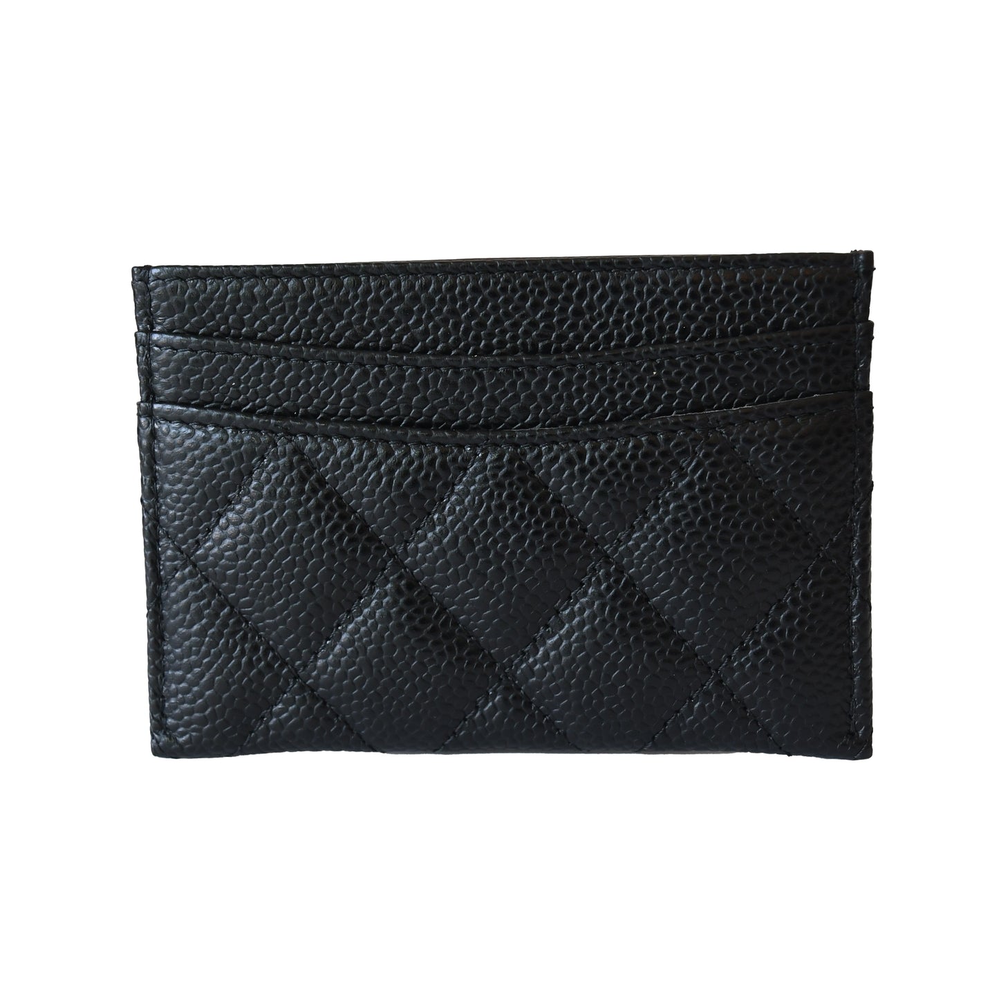 Chanel CC Caviar Quilted Card Holder Black