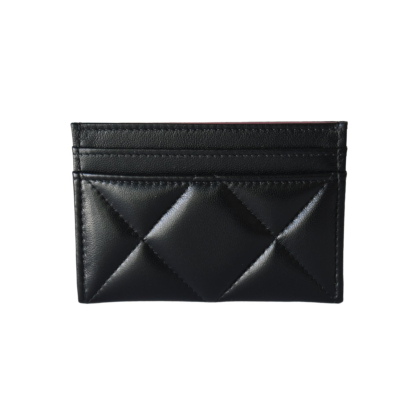 Chanel CC Lambskin Quilted Card Holder Black-NOBLEMARS