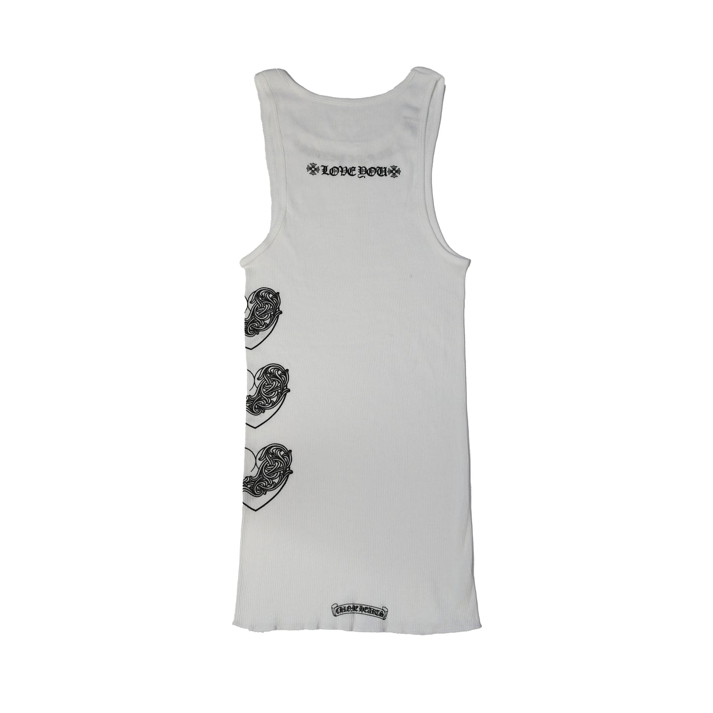 Chrome Hearts Love You Ribbed Tank Top White-NOBLEMARS