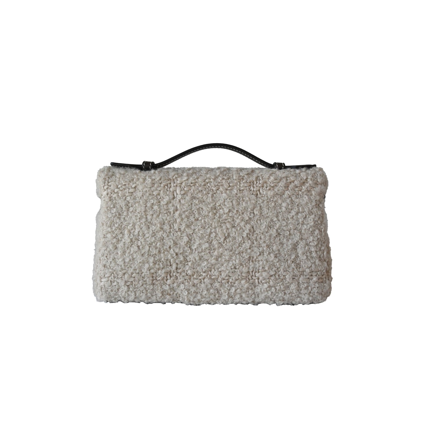 Loro Piana Boucle Alpaca L19 Extra Pocket Pouch White-NOBLEMARS