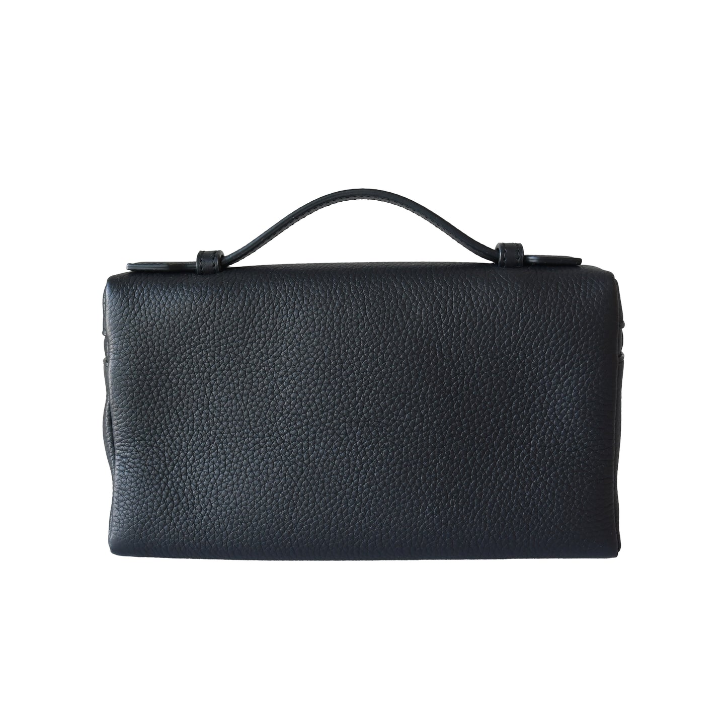 Loro Piana Leather Extra Pocket L19 Pouch Navy Blue-NOBLEMARS