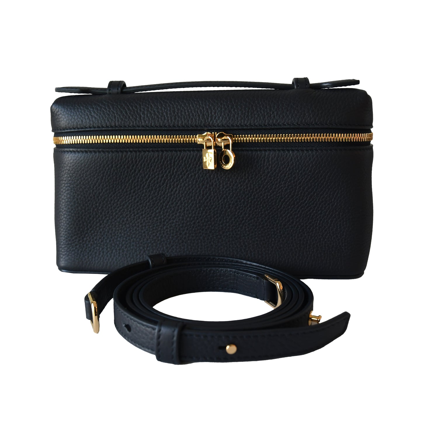 Loro Piana Leather Extra Pocket L19 Pouch Navy Blue-NOBLEMARS