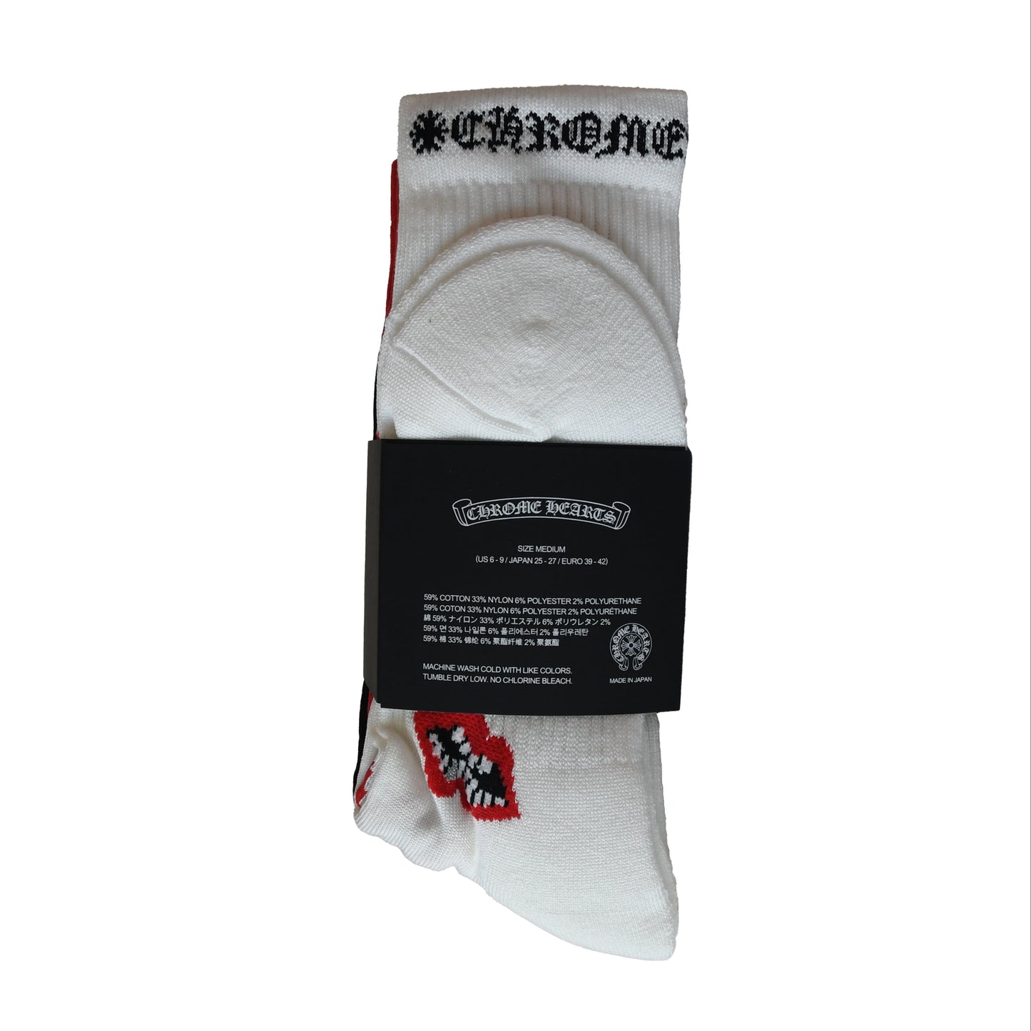 Chrome Hearts Matty Boy 3-Pack Socks Black Red White-NOBLEMARS