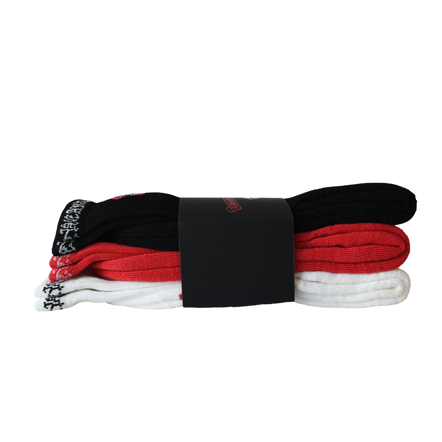 Chrome Hearts Matty Boy 3-Pack Socks Black Red White-NOBLEMARS