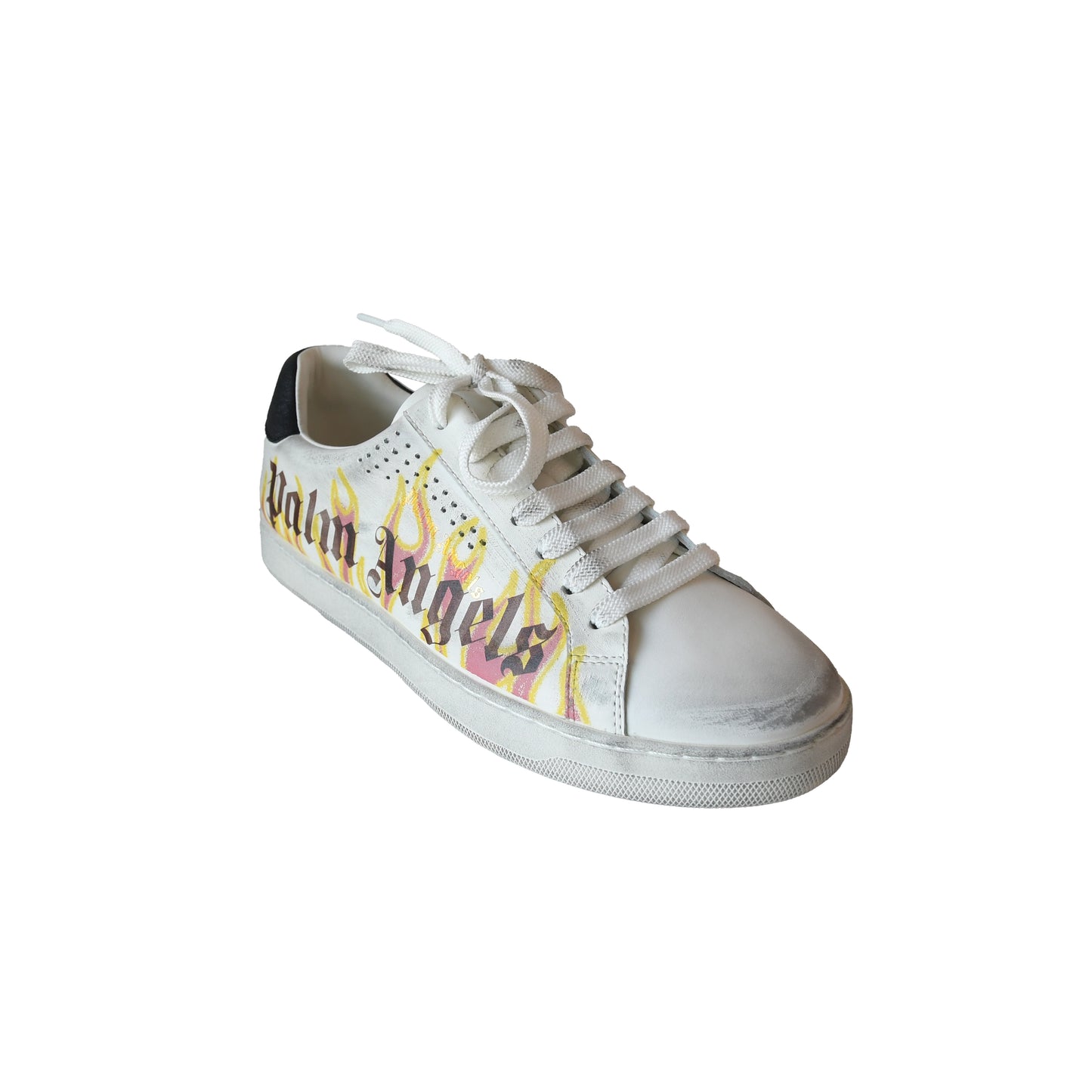 Palm Angels Spray Paint Low-Top Sneakers White-NOBLEMARS
