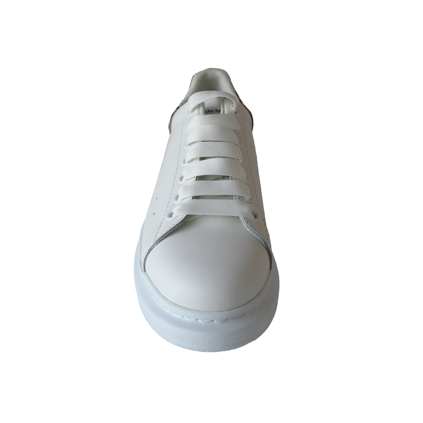 Alexander McQueen Leopard Print Oversized Sneakers White-NOBLEMARS