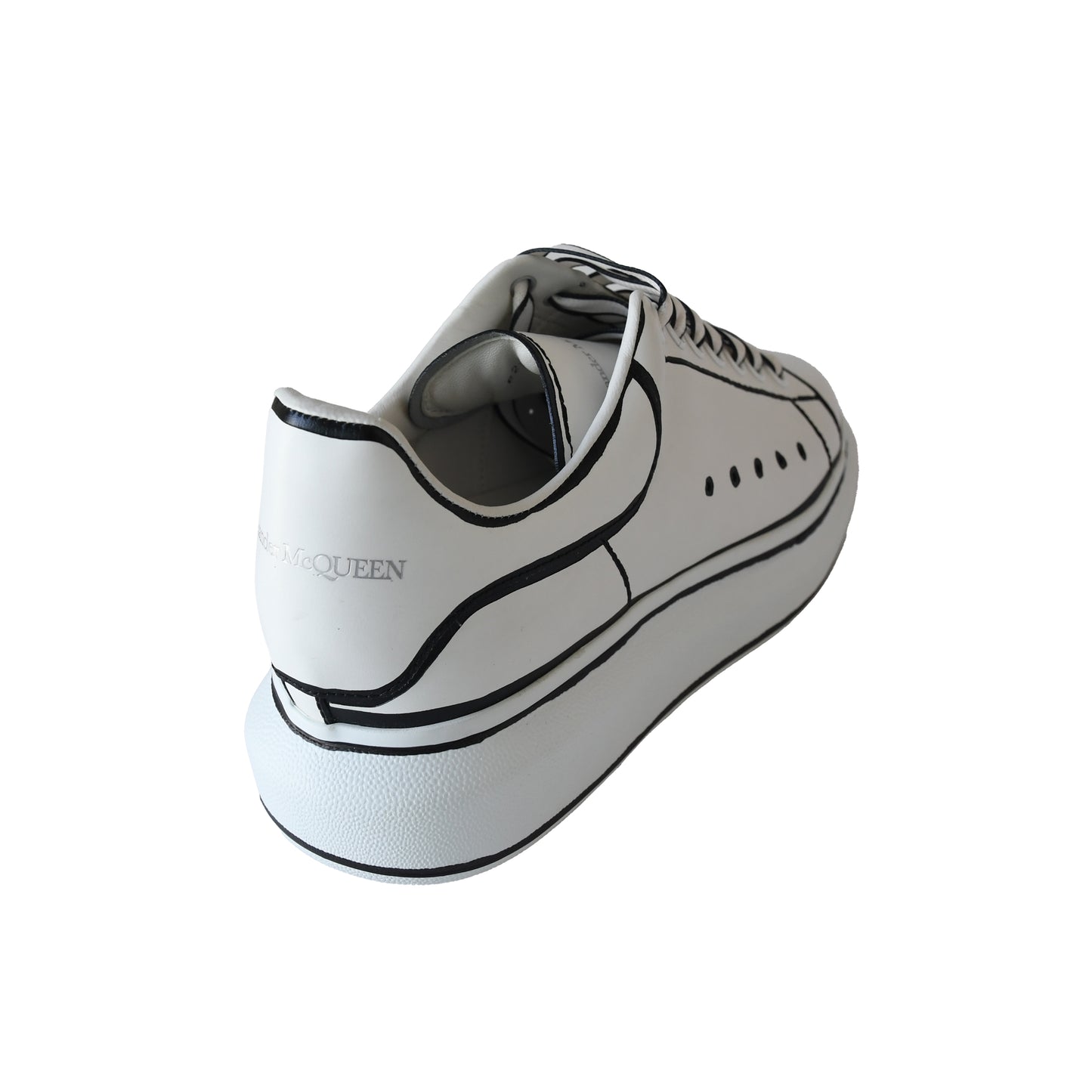 Alexander Mcqueen Oversized Contrasting Trim Sneakers Balck White-NOBLEMARS