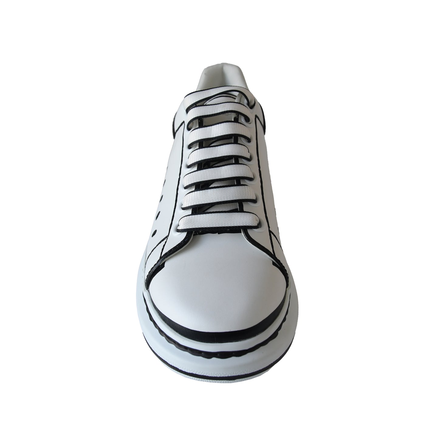 Alexander Mcqueen Oversized Contrasting Trim Sneakers Balck White-NOBLEMARS
