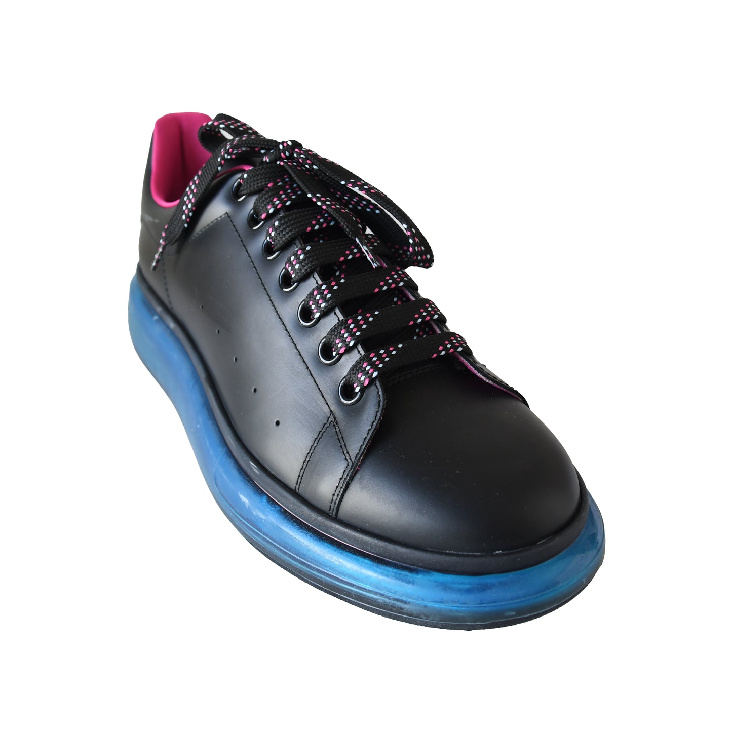 Alexander Mcqueen Larry Leather Sneaker Black Blue Transparent-NOBLEMARS