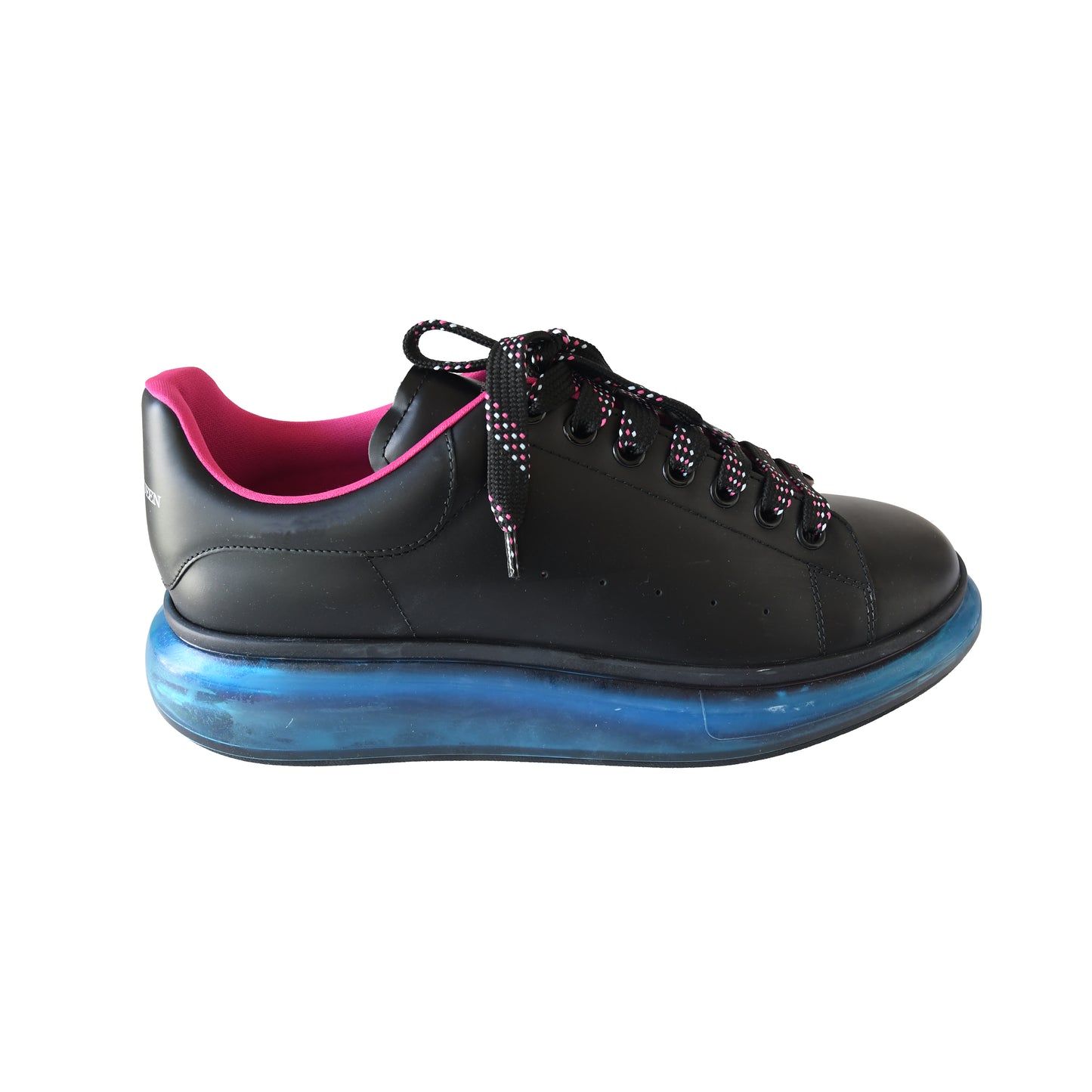 Alexander Mcqueen Larry Leather Sneaker Black Blue Transparent-NOBLEMARS