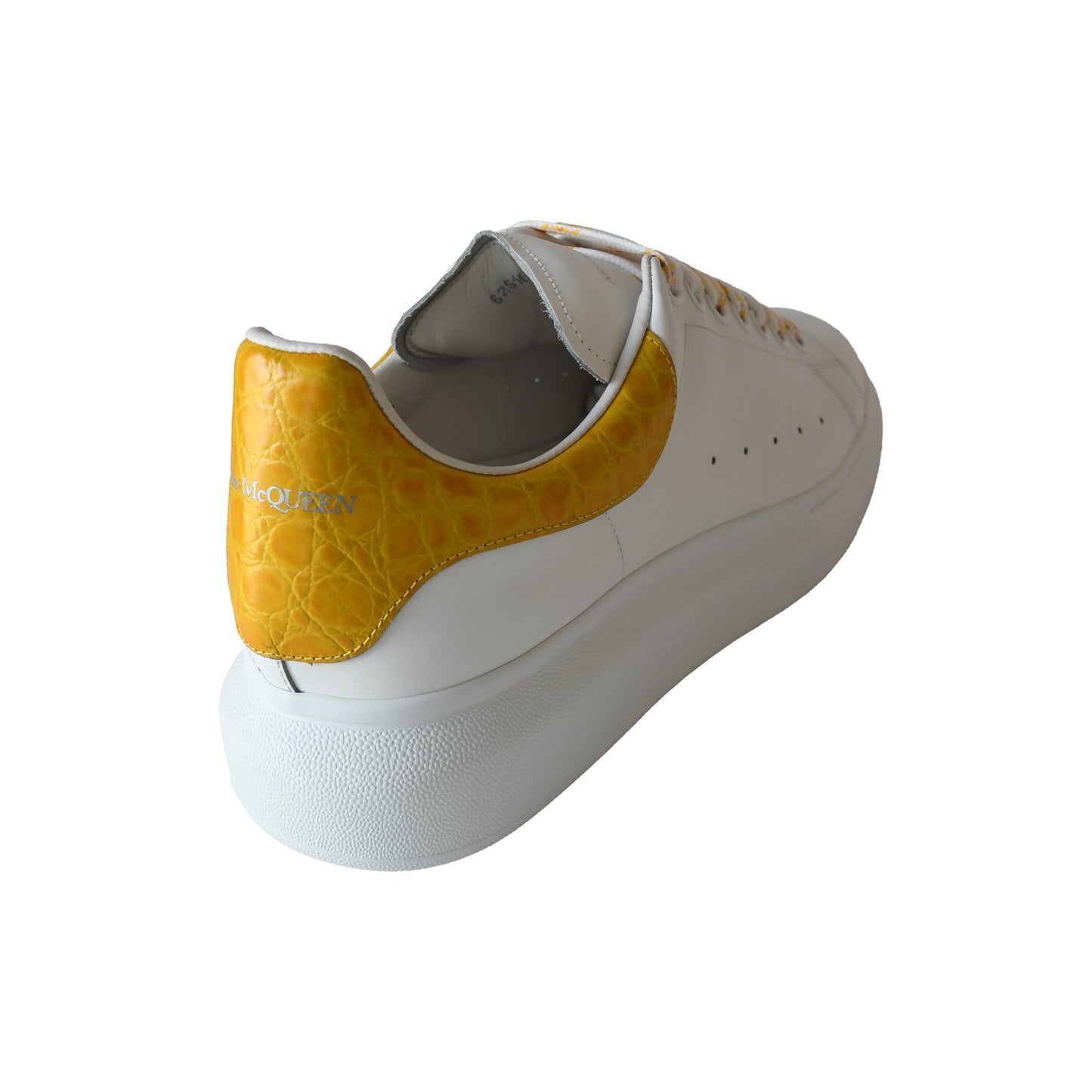 Alexander McQueen Oversized Leather Sneakers Yellow White-NOBLEMARS