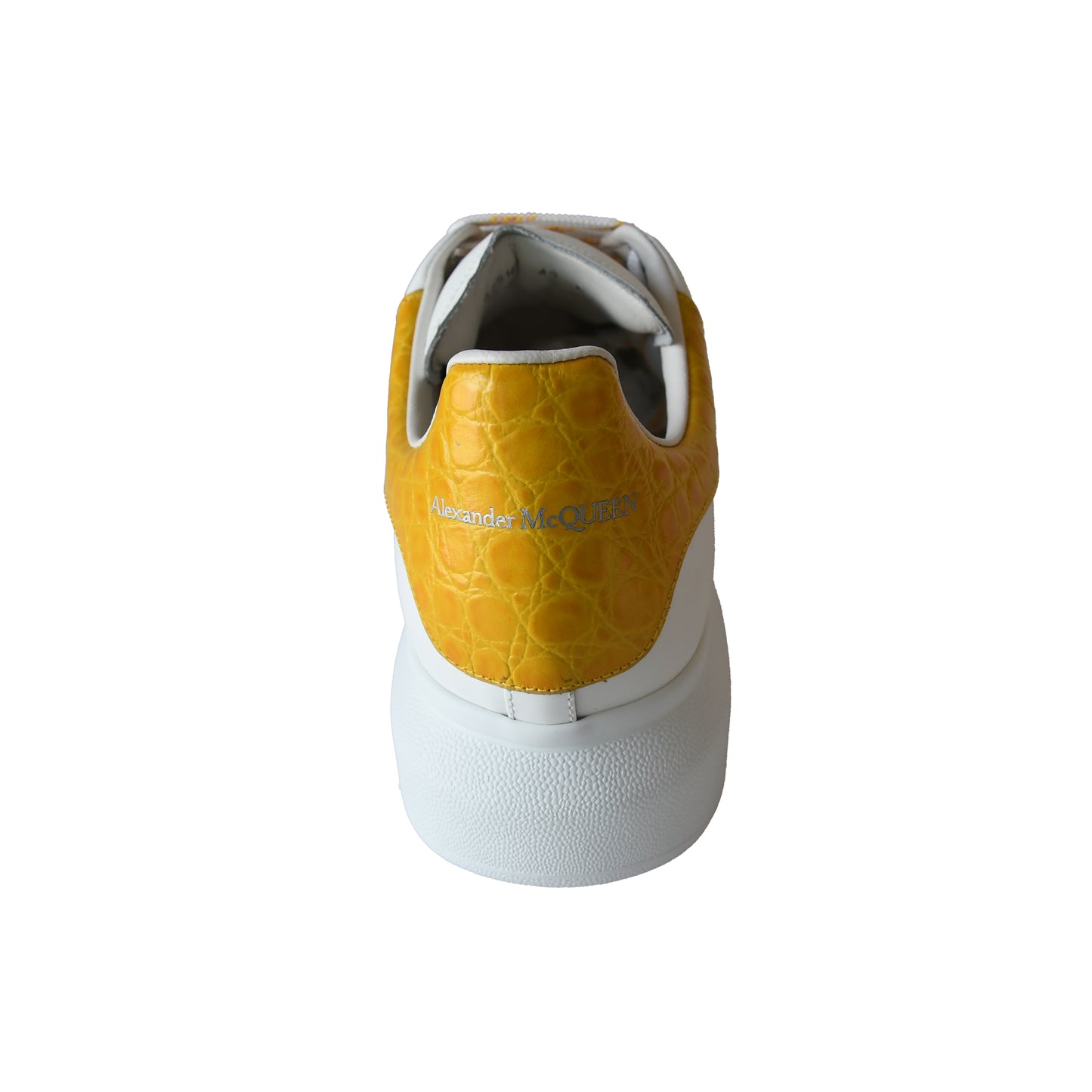 Alexander McQueen Oversized Leather Sneakers Yellow White-NOBLEMARS