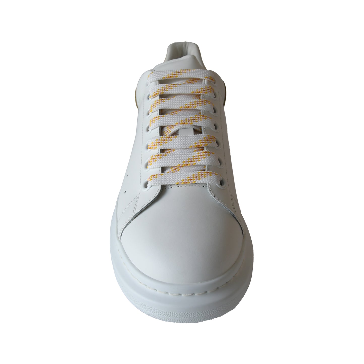 Alexander McQueen Oversized Leather Sneakers Yellow White-NOBLEMARS