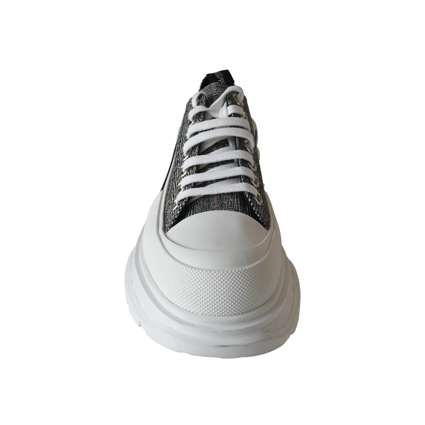 Alexander Mcqueen Tread Slick Plaid Lace-Up Sneakers Grey-NOBLEMARS