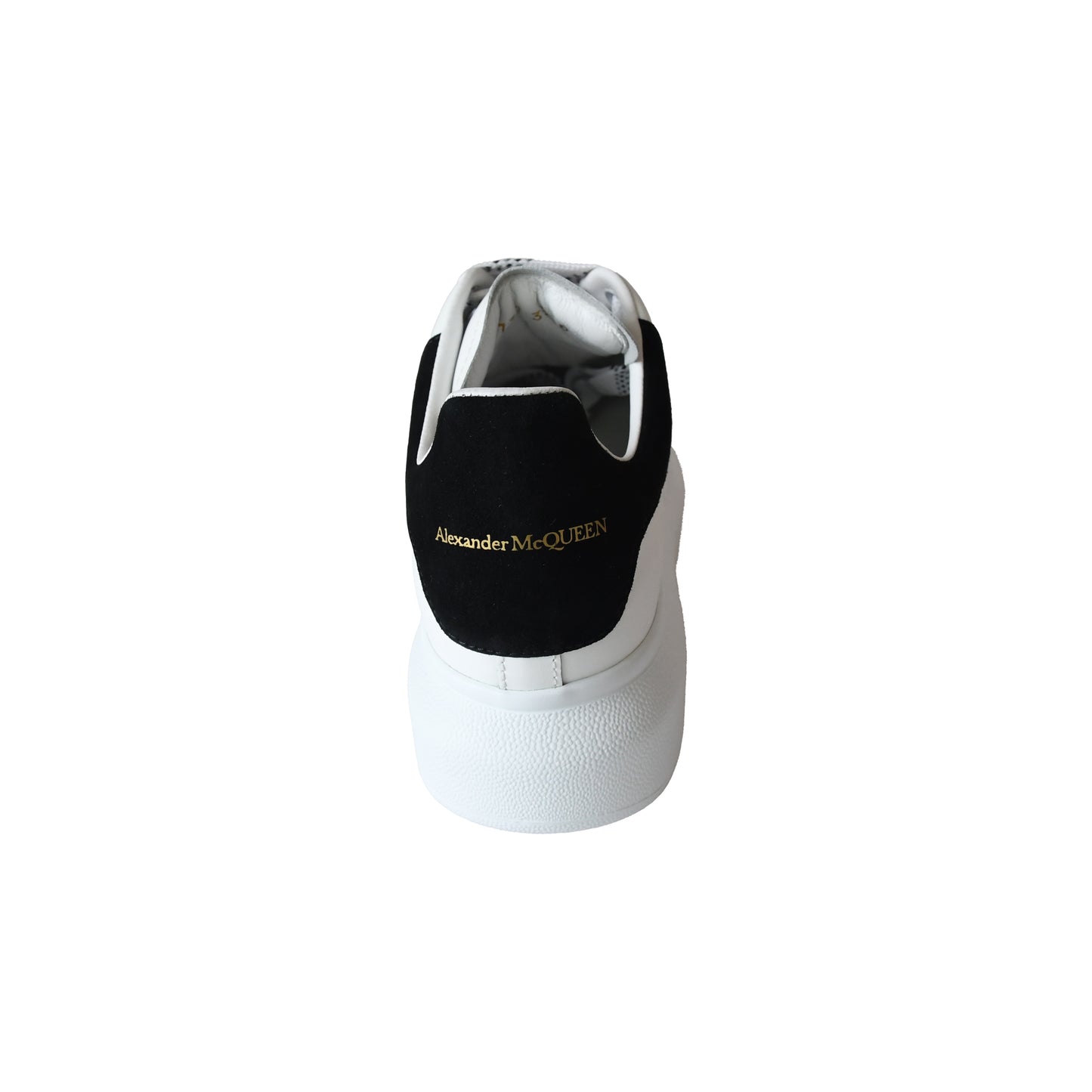 Alexander McQueen Oversized Leather Sneakers Black White-NOBLEMARS