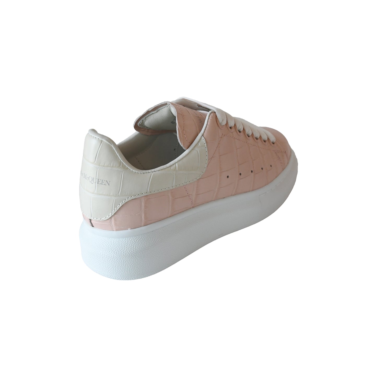 Alexander McQueen Leather Lace Up Sneakers Pink-NOBLEMARS