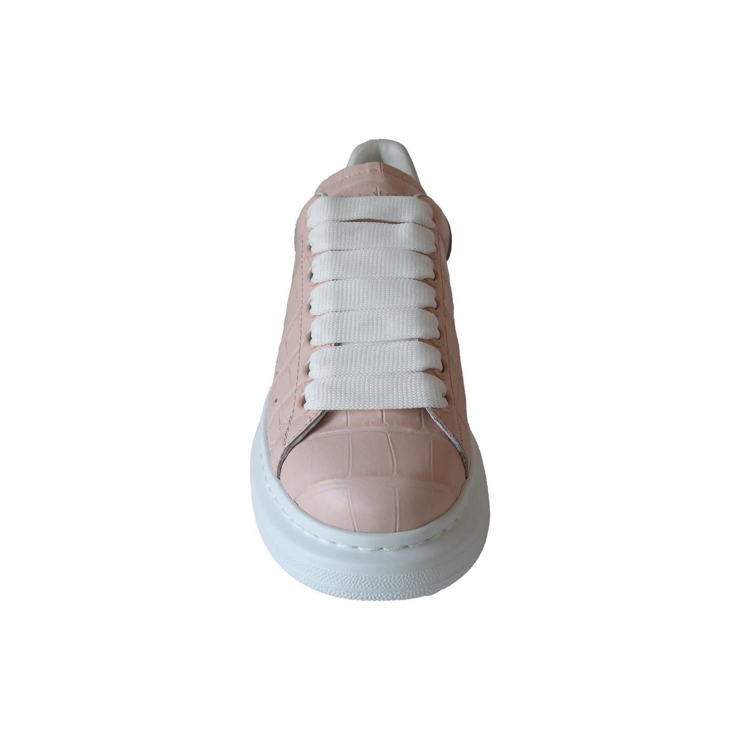 Alexander McQueen Leather Lace Up Sneakers Pink-NOBLEMARS