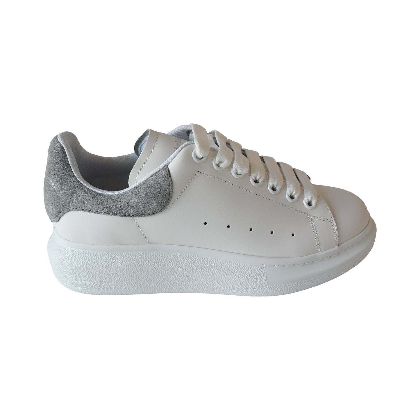 Alexander McQueen Lace Up Sneakers Grey White-NOBLEMARS