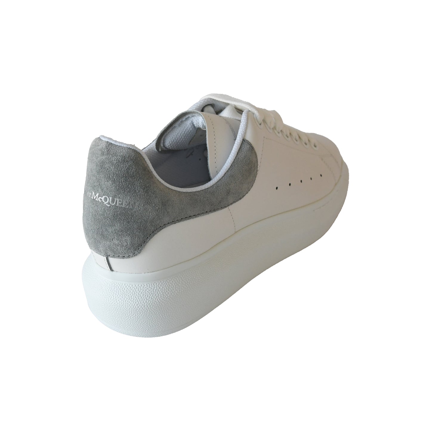 Alexander McQueen Lace Up Sneakers Grey White-NOBLEMARS
