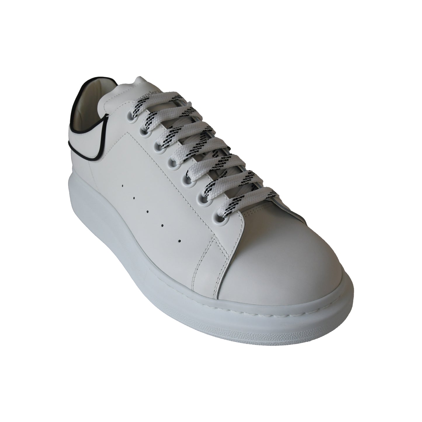 Alexander McQueen Oversized Leather Platform Sneakers White-NOBLEMARS