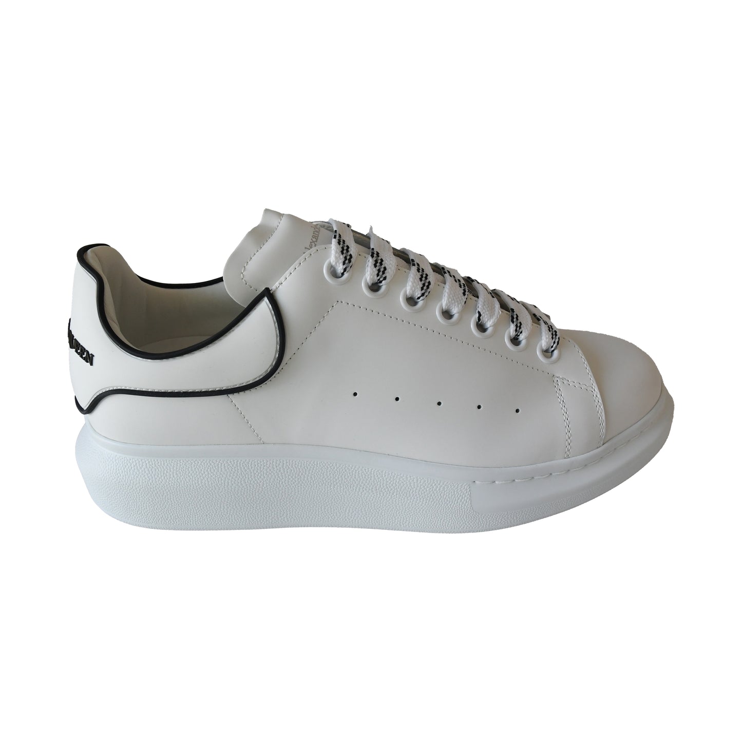 Alexander McQueen Oversized Leather Platform Sneakers White-NOBLEMARS