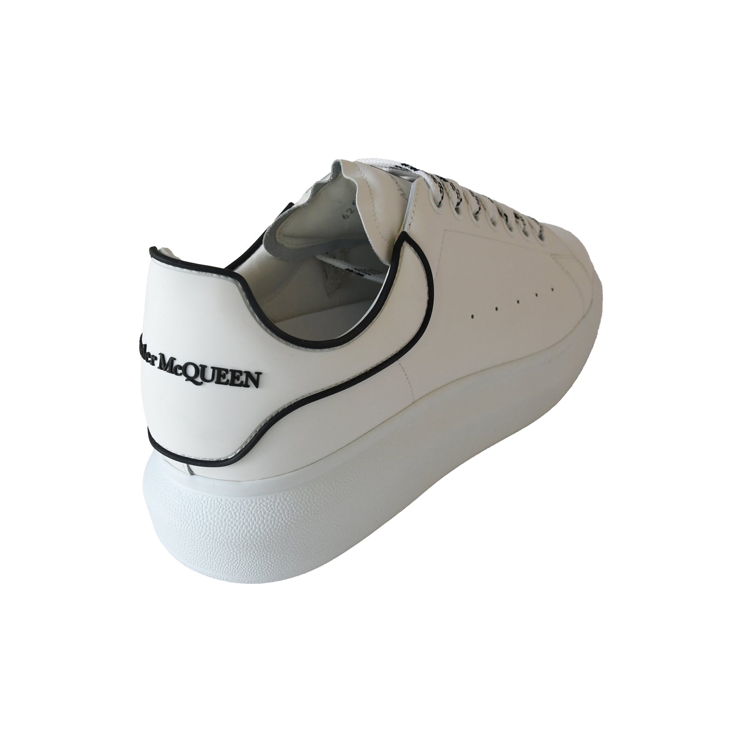 Alexander McQueen Oversized Leather Platform Sneakers White-NOBLEMARS