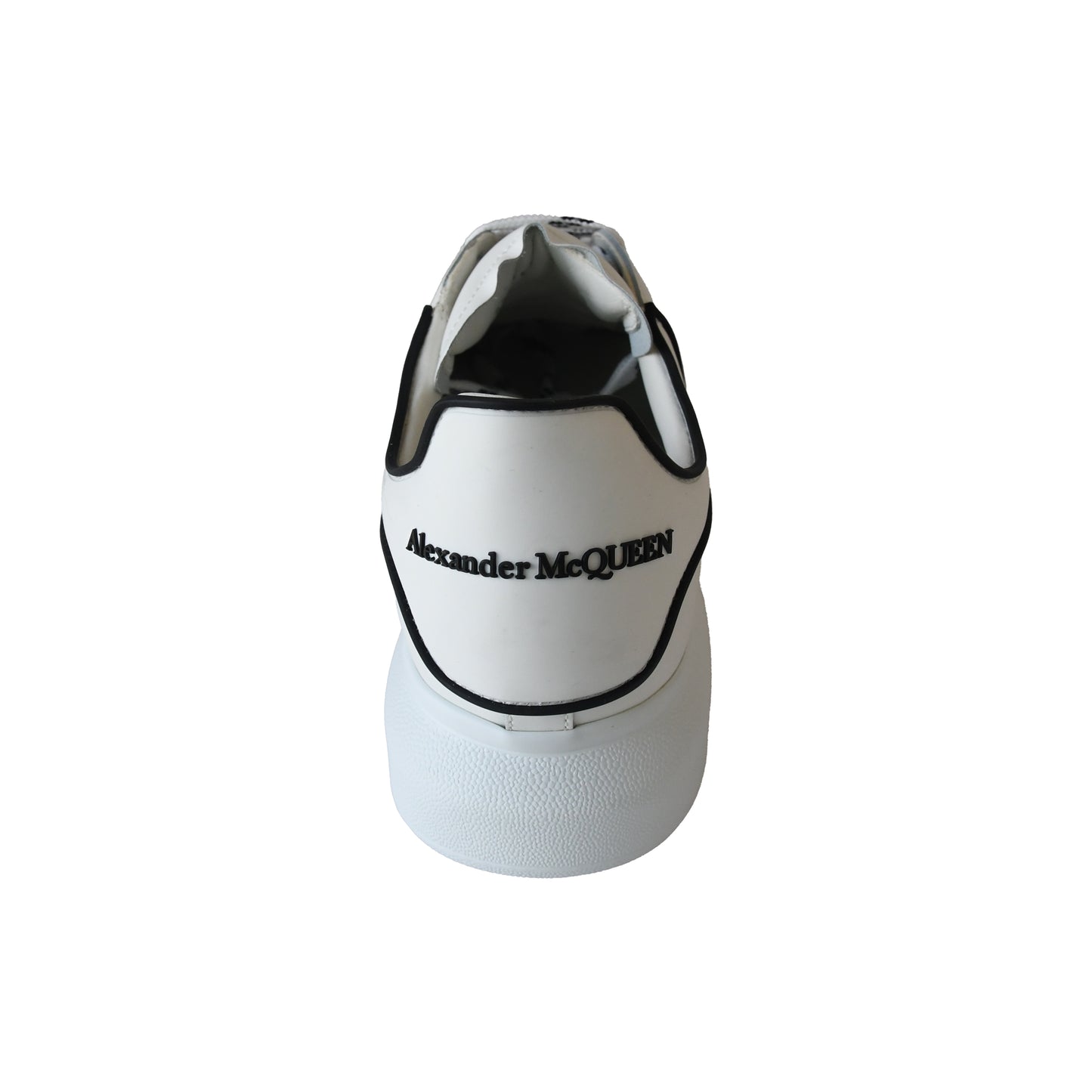 Alexander McQueen Oversized Leather Platform Sneakers White-NOBLEMARS