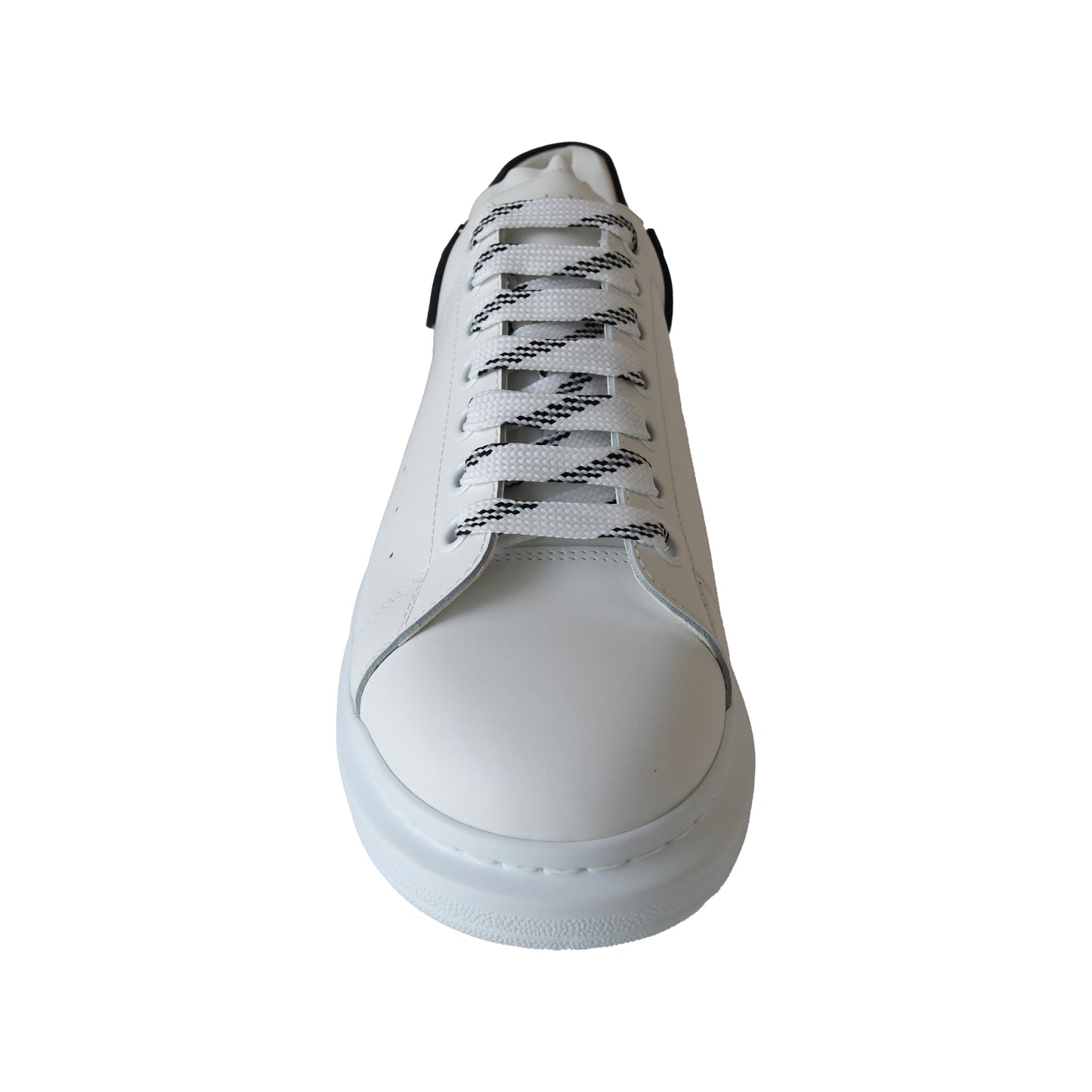 Alexander McQueen Oversized Leather Platform Sneakers White-NOBLEMARS