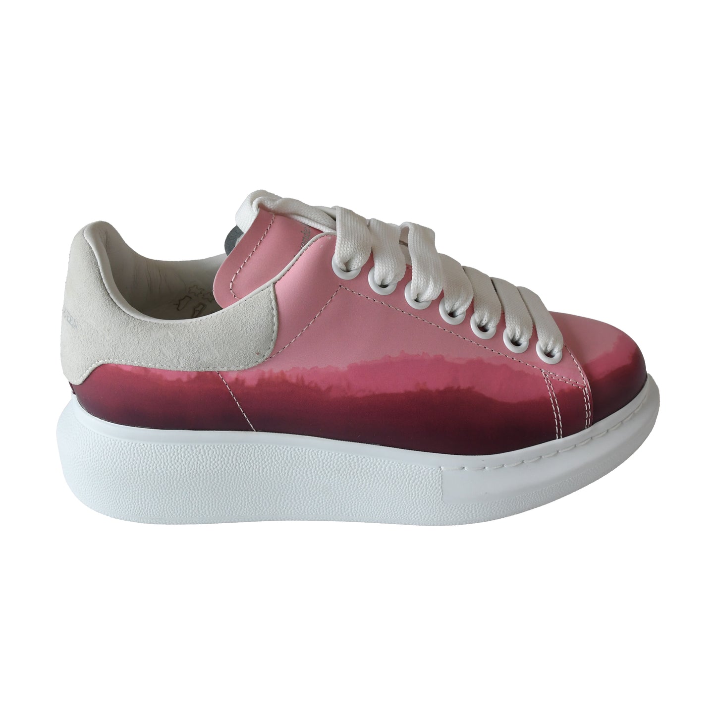 Alexander McQueen Oversized Dip Dye Leather Sneakers Pink-NOBLEMARS