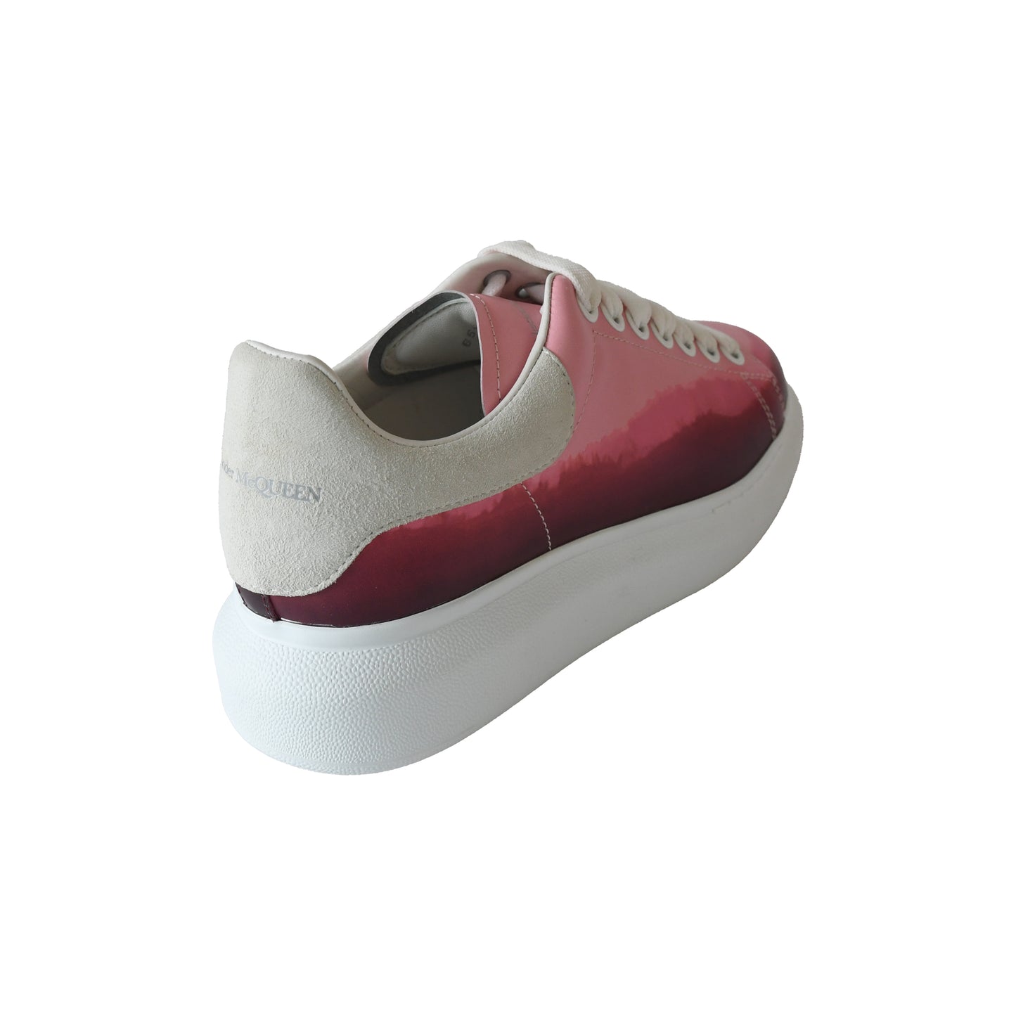 Alexander McQueen Oversized Dip Dye Leather Sneakers Pink-NOBLEMARS