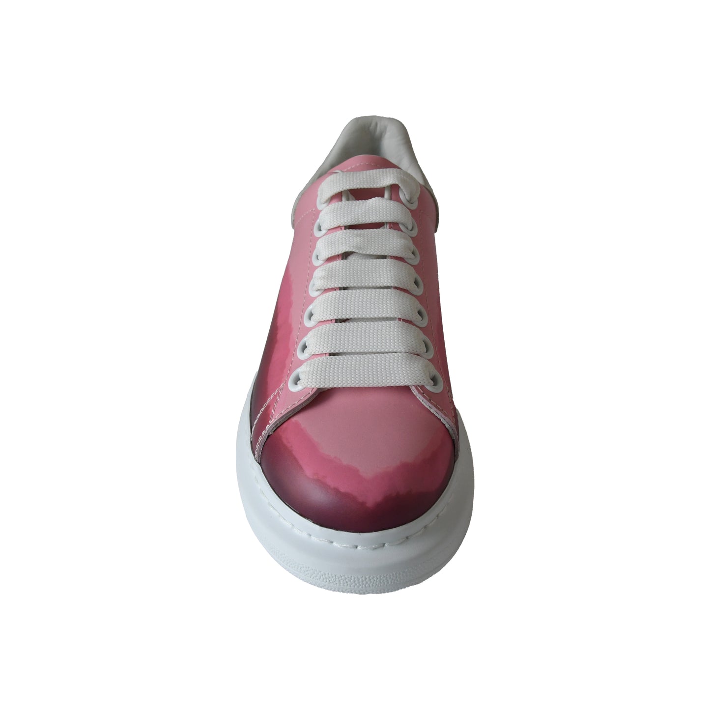 Alexander McQueen Oversized Dip Dye Leather Sneakers Pink-NOBLEMARS
