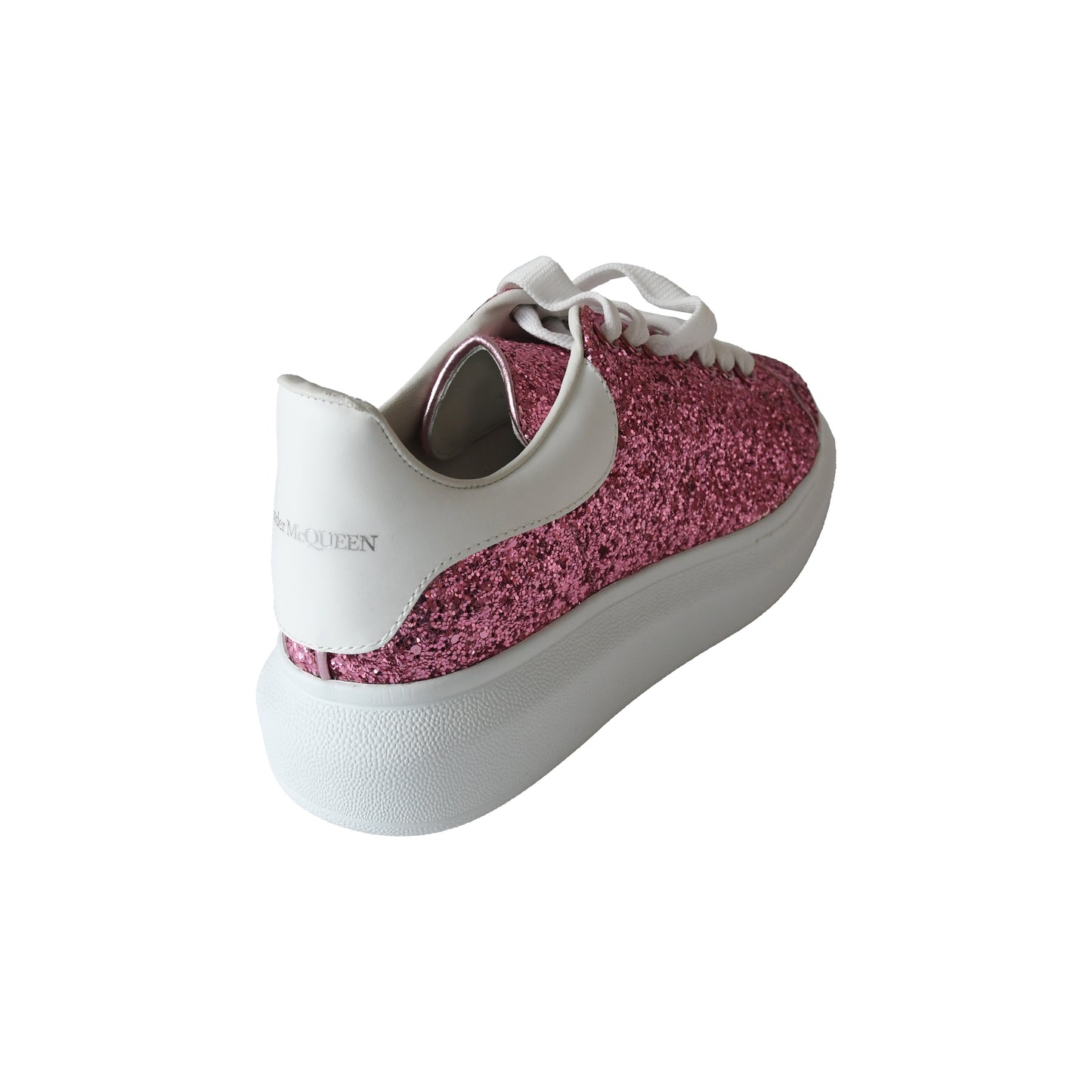 Alexander McQueen Oversized Glitter Sneakers Pink-NOBLEMARS